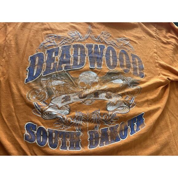2015 Deadwood South Dakota Motorcycle Rally Tee – Burnt Orange, Size XL - Picture 4 of 11